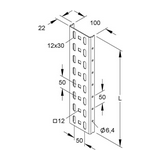 Profilsín perforált 6m U-profil 22mm x 100mm merítetten horganyzott acél U 100/6000 F Niedax
